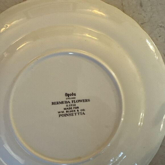 Spode England 9" Set of 4 Luncheon Plates BERMUDA FLOWERS Assorted Vintage - Picture 8 of 12